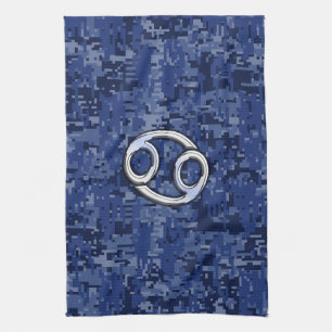 Linge De Cuisine Symbole Zodiaque du cancer de l'argent Marine Cami