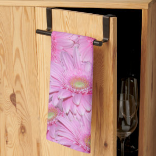 Linge De Cuisine "Symphonie des Gerberas roses"
