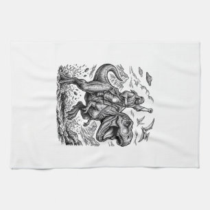 Linge De Cuisine T-shirt graphique à motif de cavalier dinosaure gr