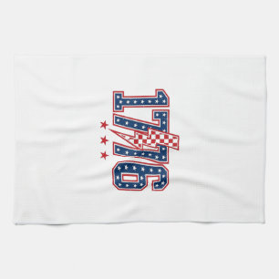 Linge De Cuisine T-shirt graphique vintage éclair patriotique 1776_