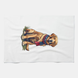Linge De Cuisine T-shirt vintage patriotique pour chasse Retriever