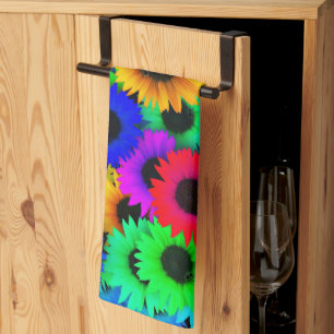 Linge De Cuisine Tableau joyeux de tournesols colorés