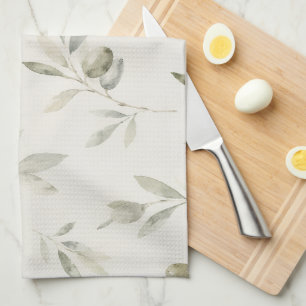 Linge De Cuisine Tablier de cuisine à branche d'olive aquarelle