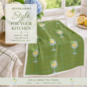 Linge De Cuisine Tablier de cuisine à carreaux amateur de gin – Oli