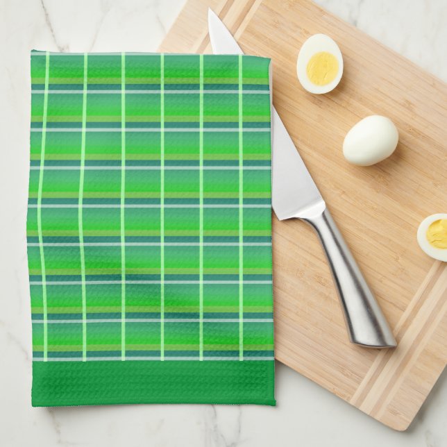 Linge De Cuisine Tablier de cuisine à motif carreaux vert rétro (Quart Plié)
