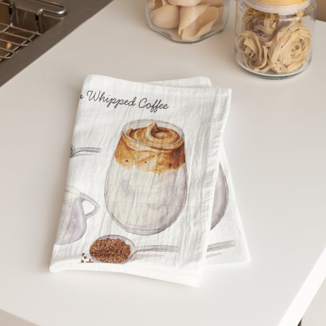 Linge De Cuisine Tablier de cuisine avec recette de café Dalgona à  (Créateur téléchargé)