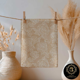 Linge De Cuisine Tablier de cuisine Fleur de rose blanche élégante