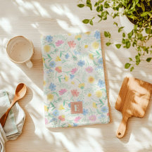 Tablier de cuisine floral à motif de fleurs sauvag