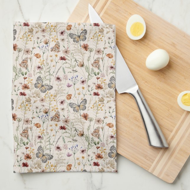 Linge De Cuisine Tablier de cuisine floral bohème (Quart Plié)