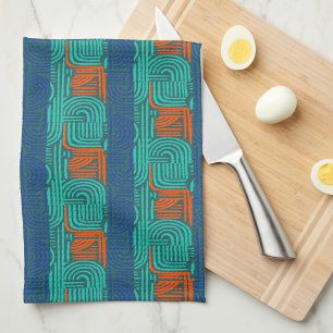 Linge De Cuisine Tablier de cuisine géométrique orange chrome Afroc