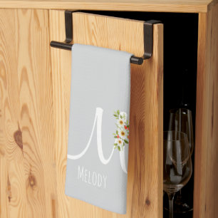 Linge De Cuisine Tablier de cuisine gris monogrammé Cadeau de penda