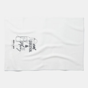 Linge De Cuisine Tablier de cuisine personnalisé "Manger, boire & ê