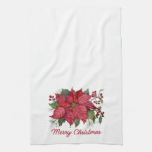 Tablier de cuisine Poinsettia Joyeux Noël
