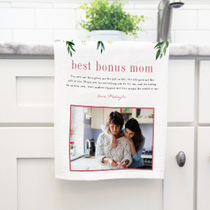 Linge De Cuisine Tablier de thé photo floral   « Bonus Mom » Belle-