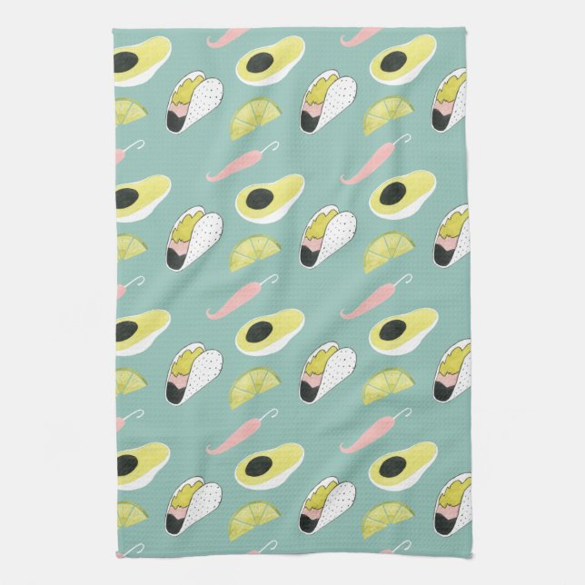 Linge De Cuisine Taco à propos d'amour | Motif d'élément Taco (Vertical)