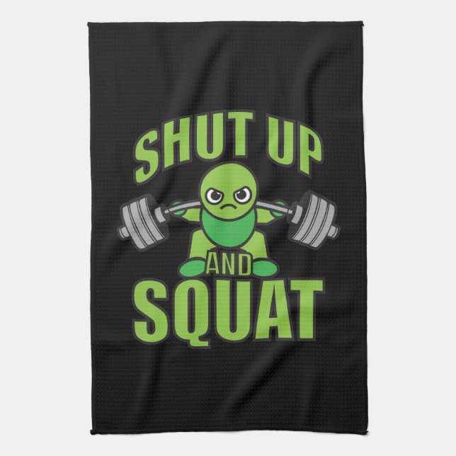 Linge De Cuisine Tais-Toi Et Squat Kawaii Anime Powerlifter Cartoon (Vertical)