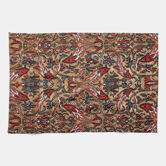 Linge De Cuisine Tapis oriental antique turc rouge perse (Horizontal)