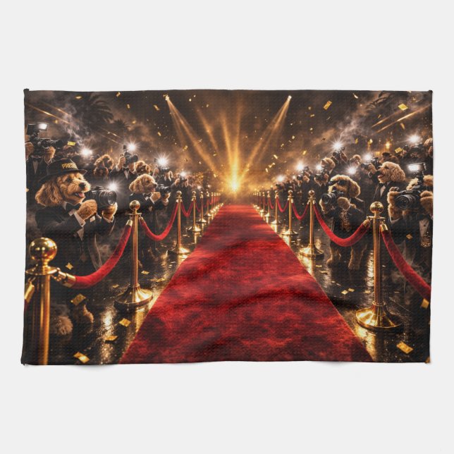 Linge De Cuisine Tapis Rouge Cockapoo de Luxe (Horizontal)
