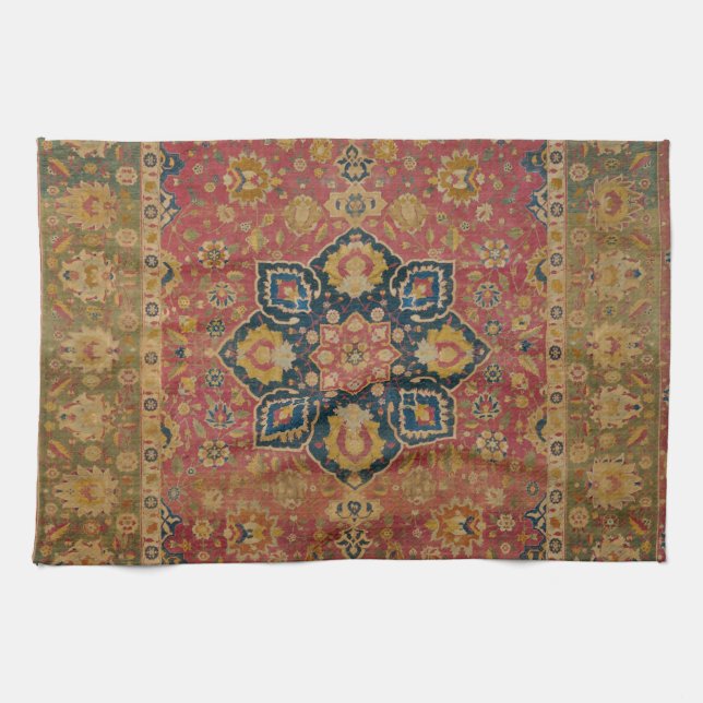 Linge De Cuisine Tapis rouge or Kashan tapis Perse Asiatique (Horizontal)