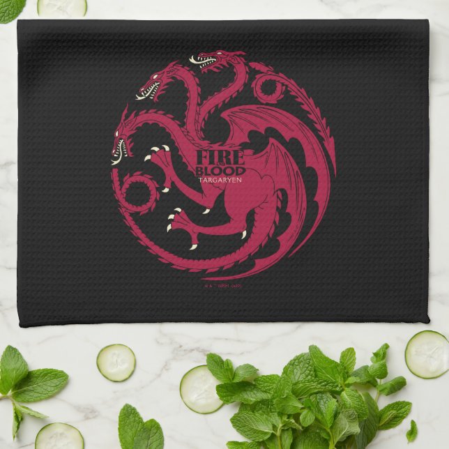 Linge De Cuisine Targaryen Sigil - Fire & Blood (Plié)