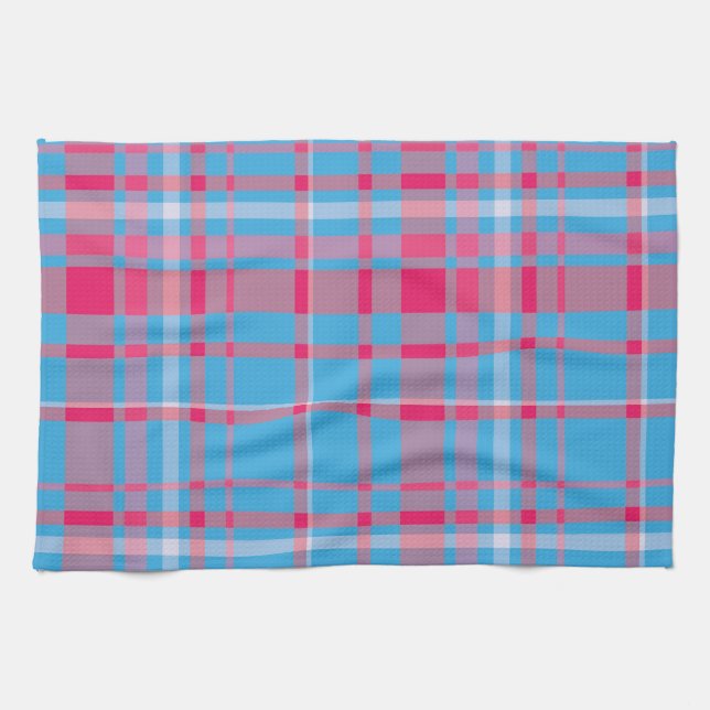 Linge De Cuisine Tartan bleu et rouge (Horizontal)