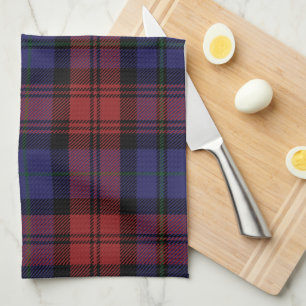 Linge De Cuisine Tartan Clan MacLachlan Plaid Purple Black Check