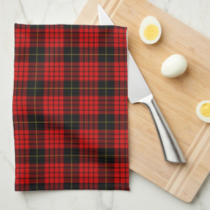 Linge De Cuisine Tartan Clan MacQueen Rouge Noir à Carreaux