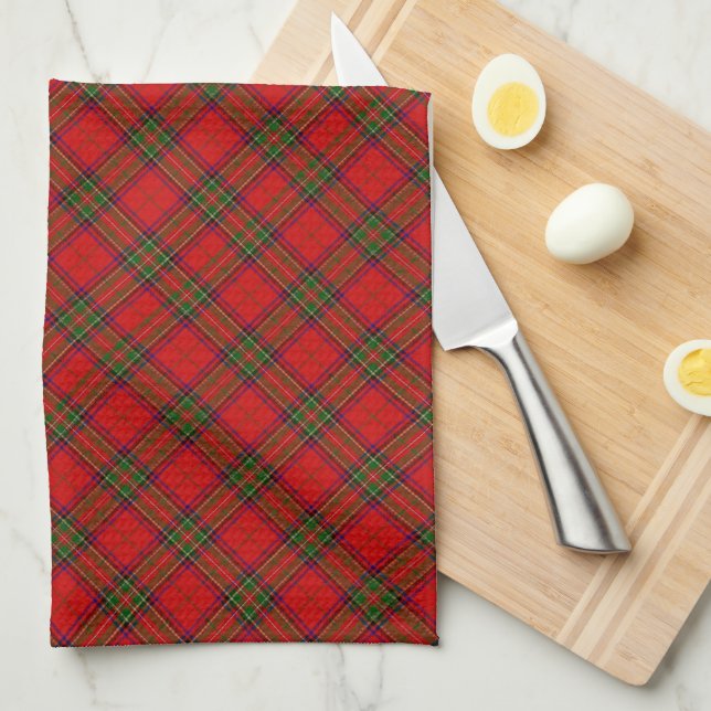 Linge De Cuisine Tartan Fabric Motif Noël (Quart Plié)