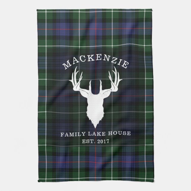 Linge De Cuisine Tartan Plaid Clan MacKenzie Family Lake House (Vertical)
