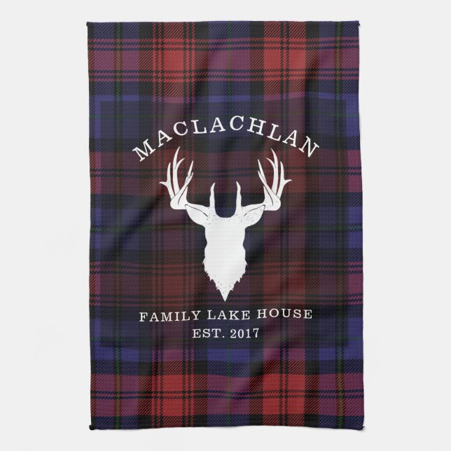 Linge De Cuisine Tartan Plaid Clan MacLachlan Family Lake House (Vertical)