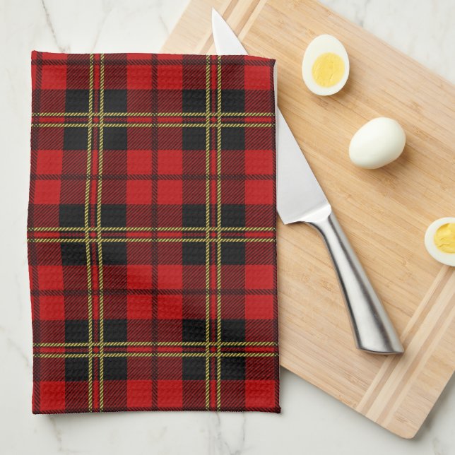 Linge De Cuisine Tartan Plaid de Brodie rouge écossais (Quart Plié)