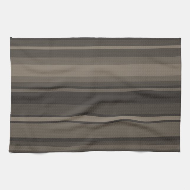 Linge De Cuisine Taupe bandes (Horizontal)