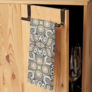 Linge De Cuisine Taupe Brown Gris Beige Hip Bohême Art Motif