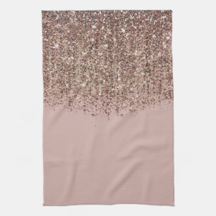 Linge De Cuisine Taupe Rouge Bronzé Rose Gold Paillettes Cascade