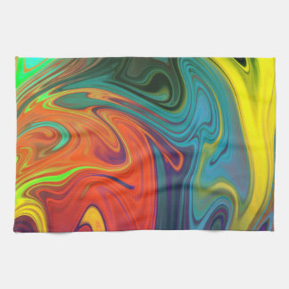 Linge De Cuisine Tendance néon orange rouge bleu jaune vert Abstrai