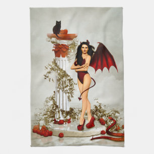 Linge De Cuisine Tentation de fille diabolique gothique
