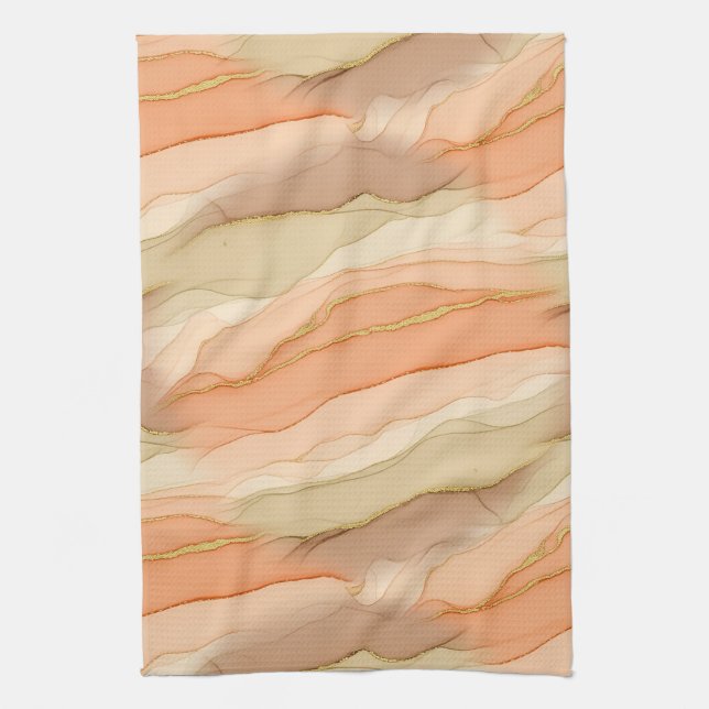 Linge De Cuisine Terracotta Gold Vein Marble - Warm Luxury (3)      (Vertical)