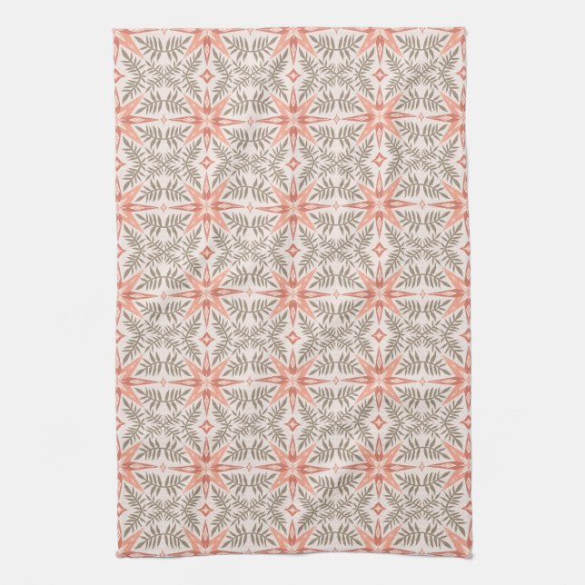 Linge De Cuisine Terracotta Stars & Vines Boho Motif (Vertical)