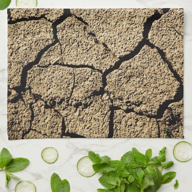 Linge De Cuisine Terres sèches avec terre fêlée (Plié)