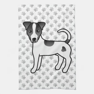 Linge De Cuisine Terrier Parson Russell à poil lisse noir et blanc