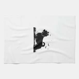 Linge De Cuisine Terrier Soyeux Chien � Halloween Lune Silhouette C