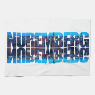 Linge De Cuisine Texte de Nuremberg composé d'une vue de la vieille
