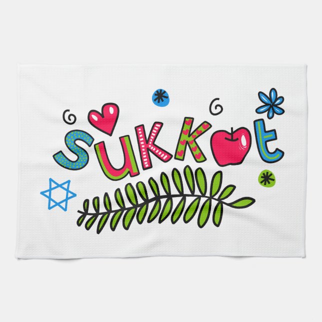 Linge De Cuisine Texte juif de vacances de Sukkot (Horizontal)