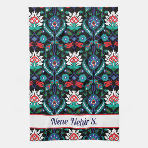 Linge De Cuisine Texte personnalisé 💙 ❤️ 🖤 Beau Iznik motif turc