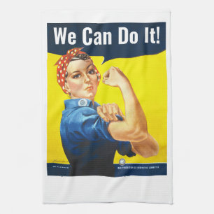 Linge De Cuisine Texte personnalisé, Rosie le Riveter "We Can Do It