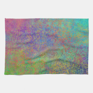 Linge De Cuisine Texture abstrait de cuivre turquoise violet