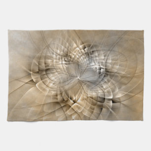 Linge De Cuisine Texture d'art fractal moderne abstrait Tons de Ter