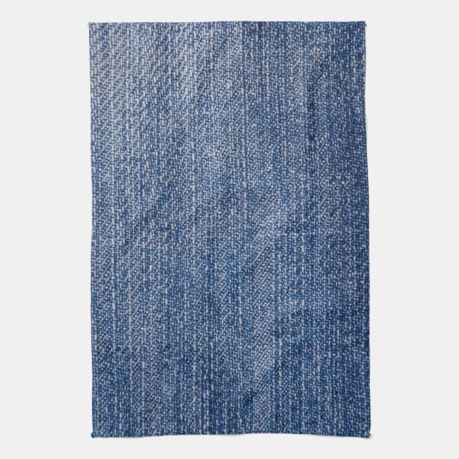 Linge De Cuisine Texture de Jeans en tissu bleu Denim (Vertical)
