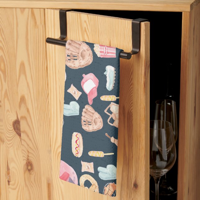 Linge De Cuisine Texture de la marine de baseball (Pliage en tiers)