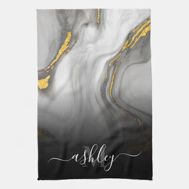 Linge De Cuisine Texture Marbre blanc (Vertical)